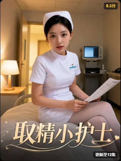 年代题材短剧海报，灯影下女主身穿白色吊带裙